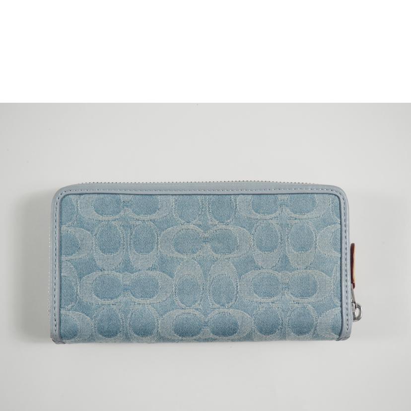 COACH コーチ/アコーディオンZIPウォレット/シグネチャー デニム/水色/CK500//BCランク/79