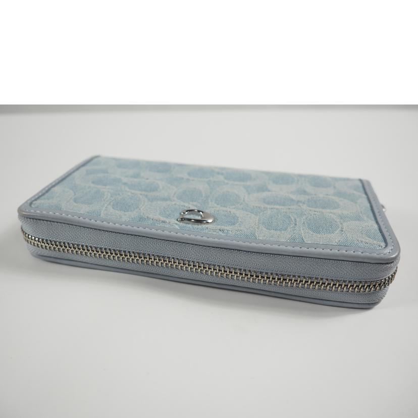 COACH コーチ/アコーディオンZIPウォレット/シグネチャー デニム/水色/CK500//BCランク/79