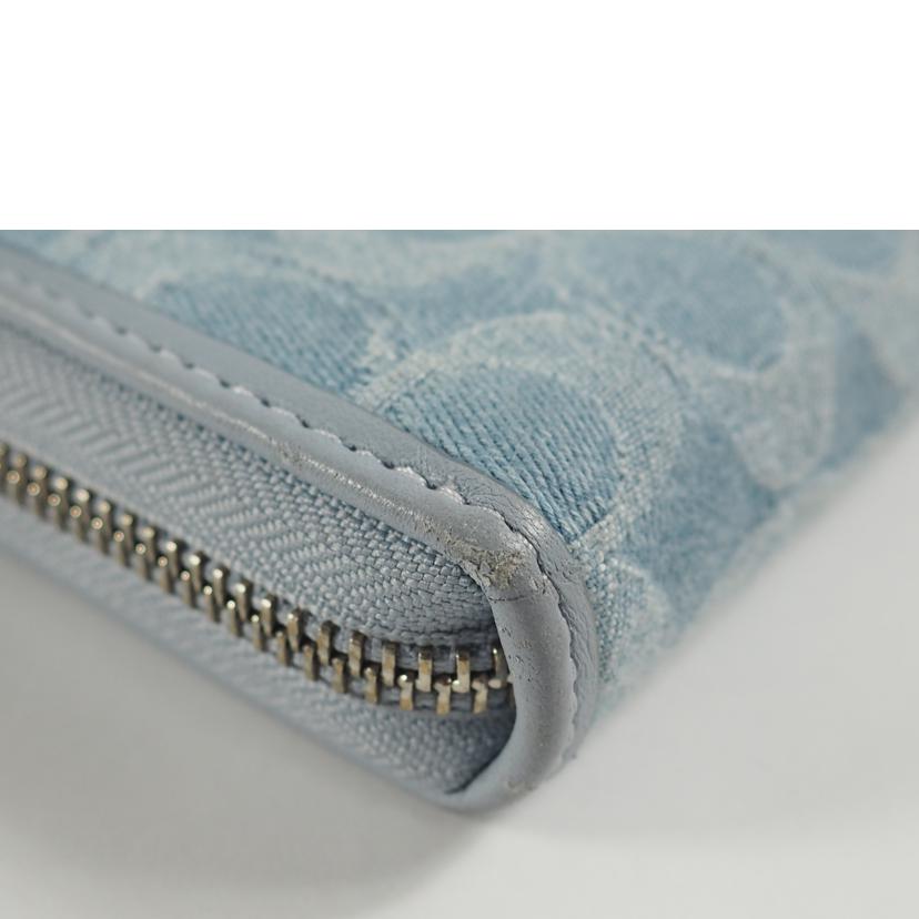 COACH コーチ/アコーディオンZIPウォレット/シグネチャー デニム/水色/CK500//BCランク/79