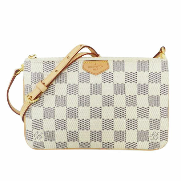 LOUIS VUITTON ルイヴィトン 市松模様 白 2WAY 斜め掛け レディース/ポシェットドゥーブルジップ/ダミエ・アズール/N60460//MI0221/SAランク/69