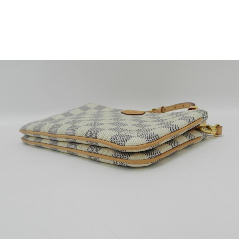 LOUIS VUITTON ルイヴィトン 市松模様 白 2WAY 斜め掛け レディース/ポシェットドゥーブルジップ/ダミエ・アズール/N60460//MI0221/SAランク/69