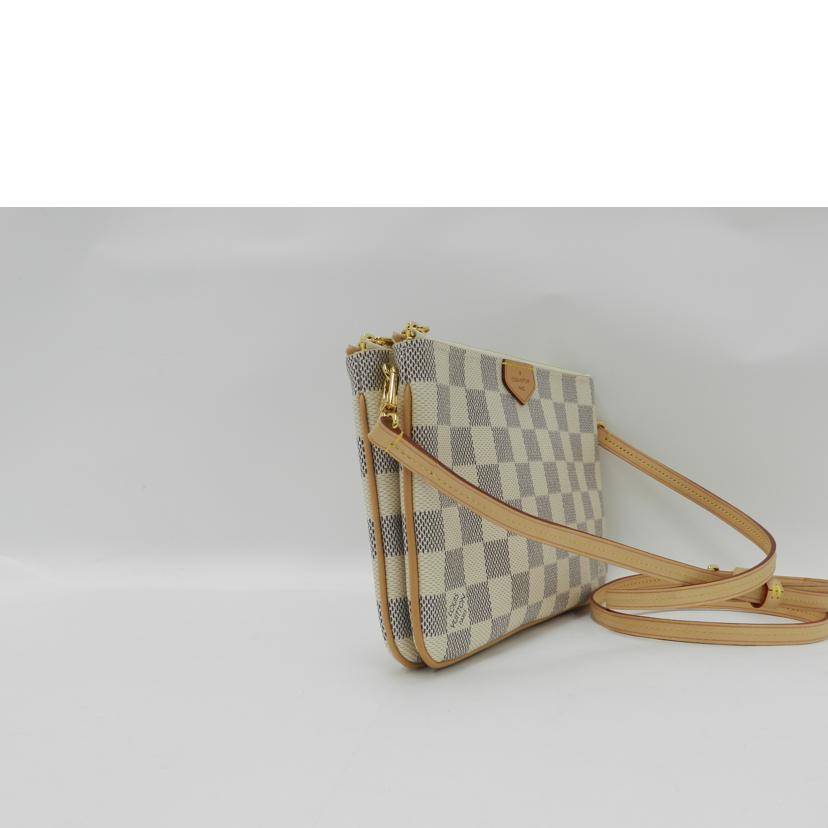 LOUIS VUITTON ルイヴィトン 市松模様 白 2WAY 斜め掛け レディース/ポシェットドゥーブルジップ/ダミエ・アズール/N60460//MI0221/SAランク/69
