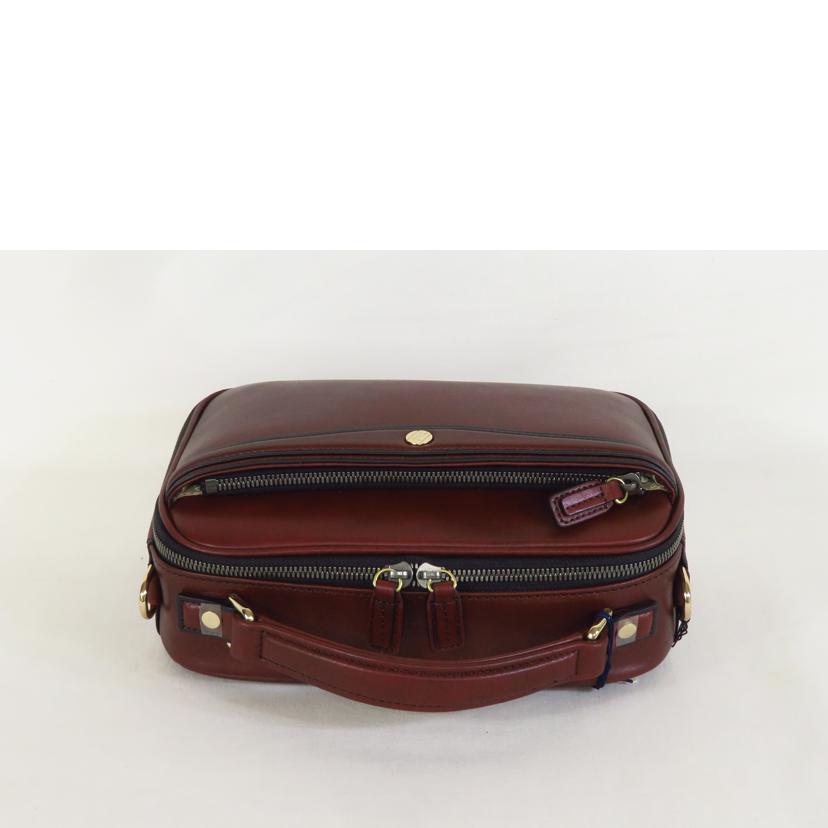 GOLD PFEIL ゴールドファイル/オックスフォード レザーセカンドバッグ / ワイン//SAランク/81