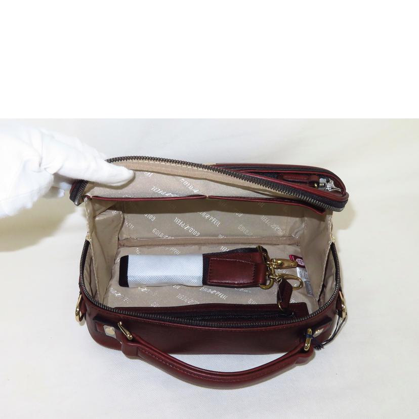 GOLD PFEIL ゴールドファイル/オックスフォード レザーセカンドバッグ / ワイン//SAランク/81
