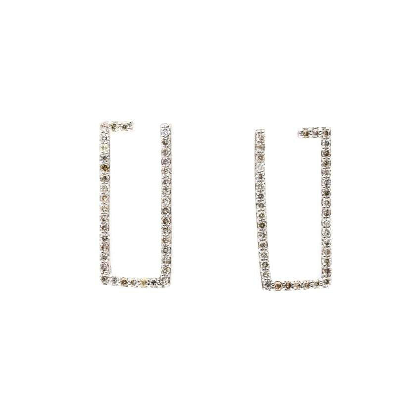 /K18WGダイヤピアス0.39/0.39/HGJ-0370//SAランク/75