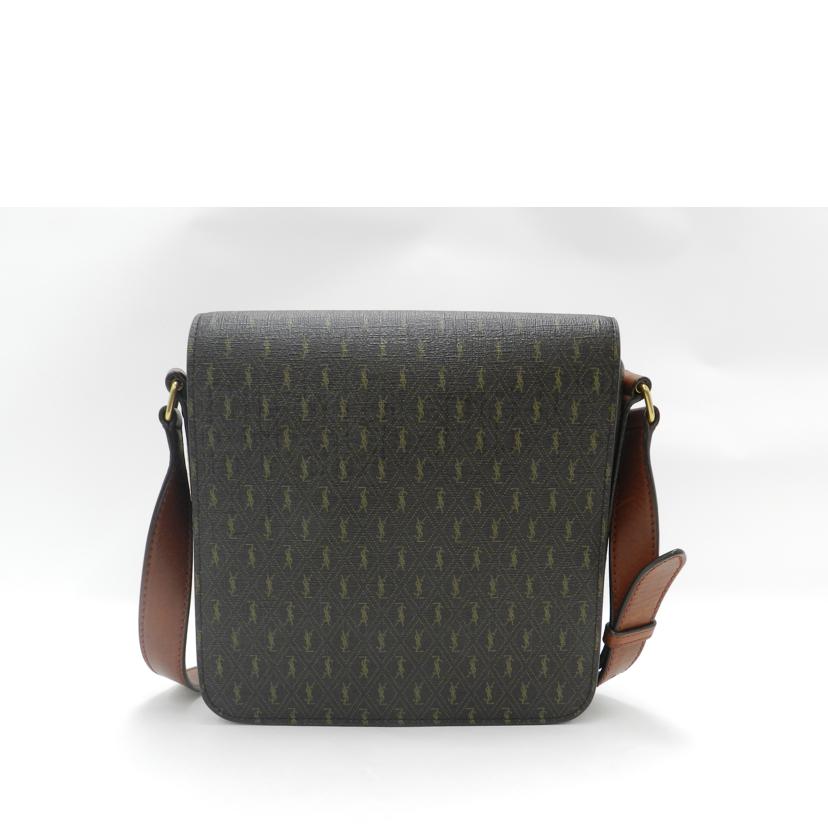 SAINT LAUREN サンローラン 茶 斜め掛け レディース メンズ/ ミディアムバックルショルダー/ブラウン/670754//0321/Aランク/69