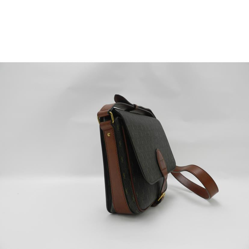 SAINT LAUREN サンローラン 茶 斜め掛け レディース メンズ/ ミディアムバックルショルダー/ブラウン/670754//0321/Aランク/69