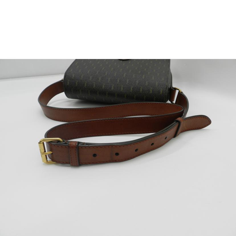 SAINT LAUREN サンローラン 茶 斜め掛け レディース メンズ/ ミディアムバックルショルダー/ブラウン/670754//0321/Aランク/69