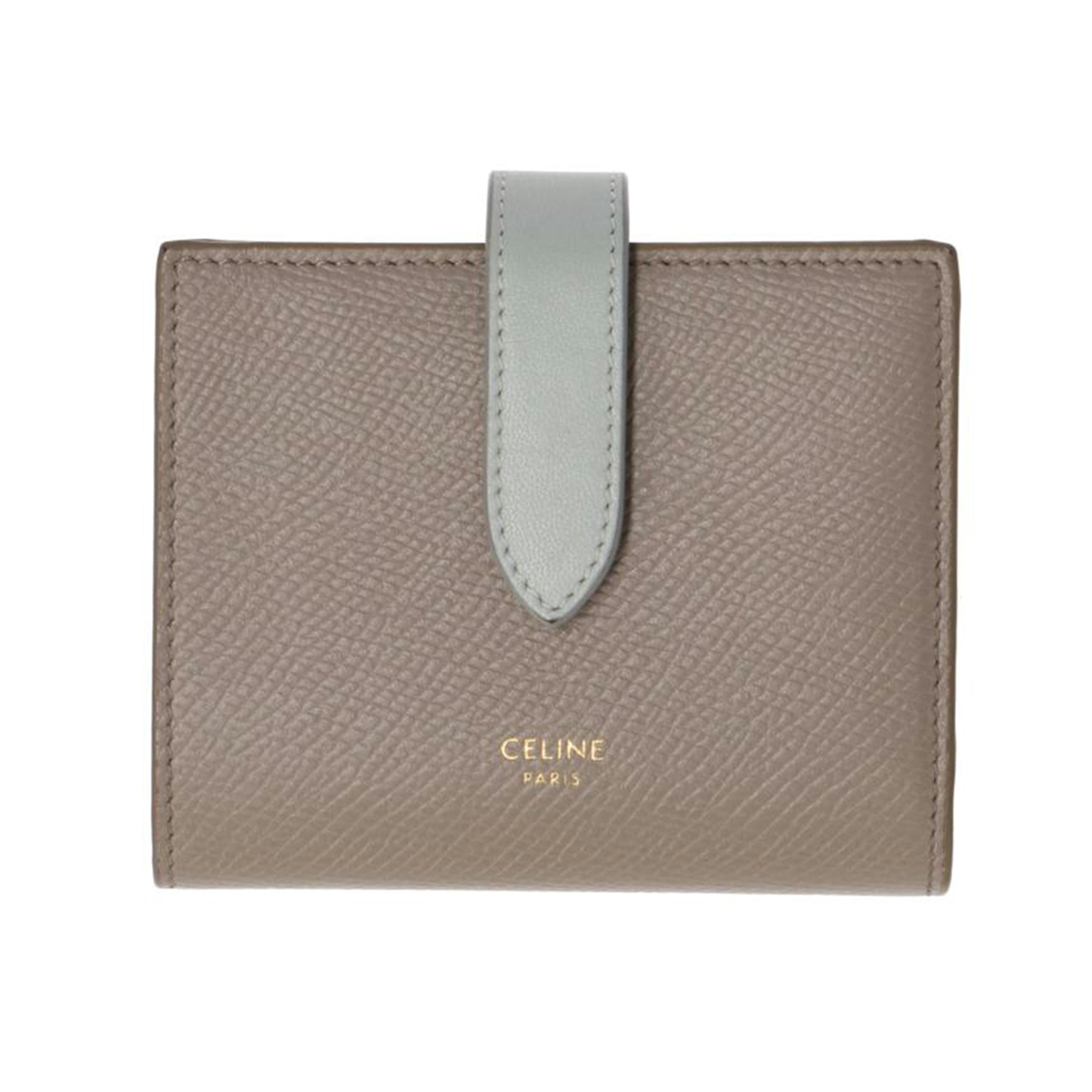CELINE セリーヌ/スモールストラップウォレット/バイカラーグレインドカーフスキン ペブル/ミネラル//F-9P-2261/ABランク/03