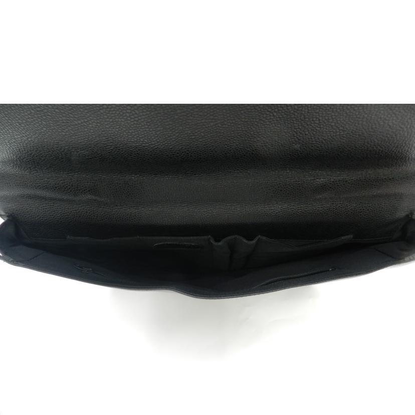 CHANEL シャネル 黒 ビジネスバッグ 4番台 A4対応 メンズ/キャビアスキンブリーフケース/ブラック//4119409/Bランク/69