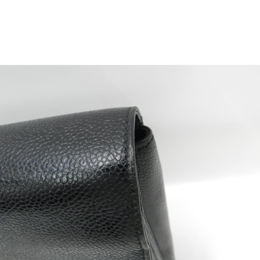 CHANEL シャネル 黒 ビジネスバッグ 4番台 A4対応 メンズ/キャビアスキンブリーフケース/ブラック//4119409/Bランク/69