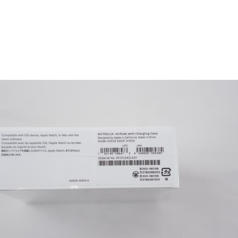 APPLE アップル/AirPods 第二世代/MV7N2J/A//SGFJFLGAZLX2Y/ABランク/67
