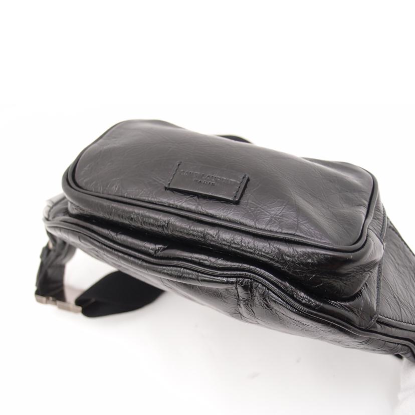 SAINT LAURENT サンローラン ウエストポーチ 黒 メンズ レディース/レザーボディバッグ/ブラック/586206//0619/SAランク/69