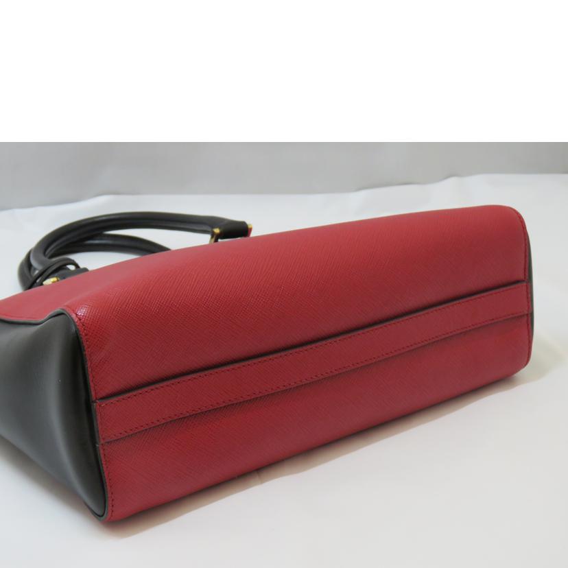 PRADA/サフィアーノソフト2wayレザーハンド/ネロ×フォッコ/1BA113//203/Aランク/90