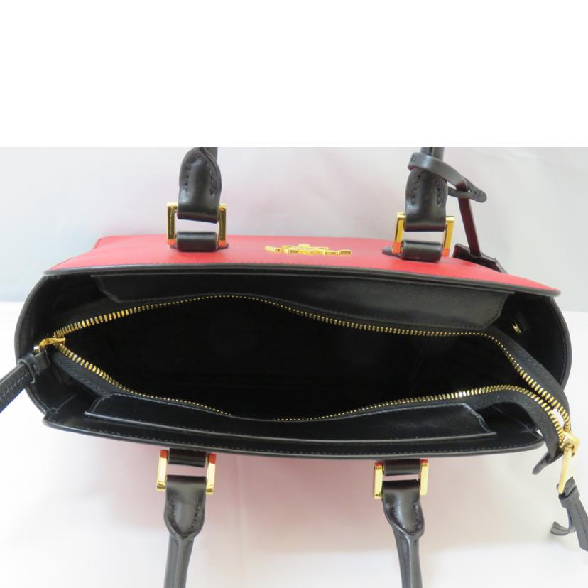 PRADA/サフィアーノソフト2wayレザーハンド/ネロ×フォッコ/1BA113//203/Aランク/90