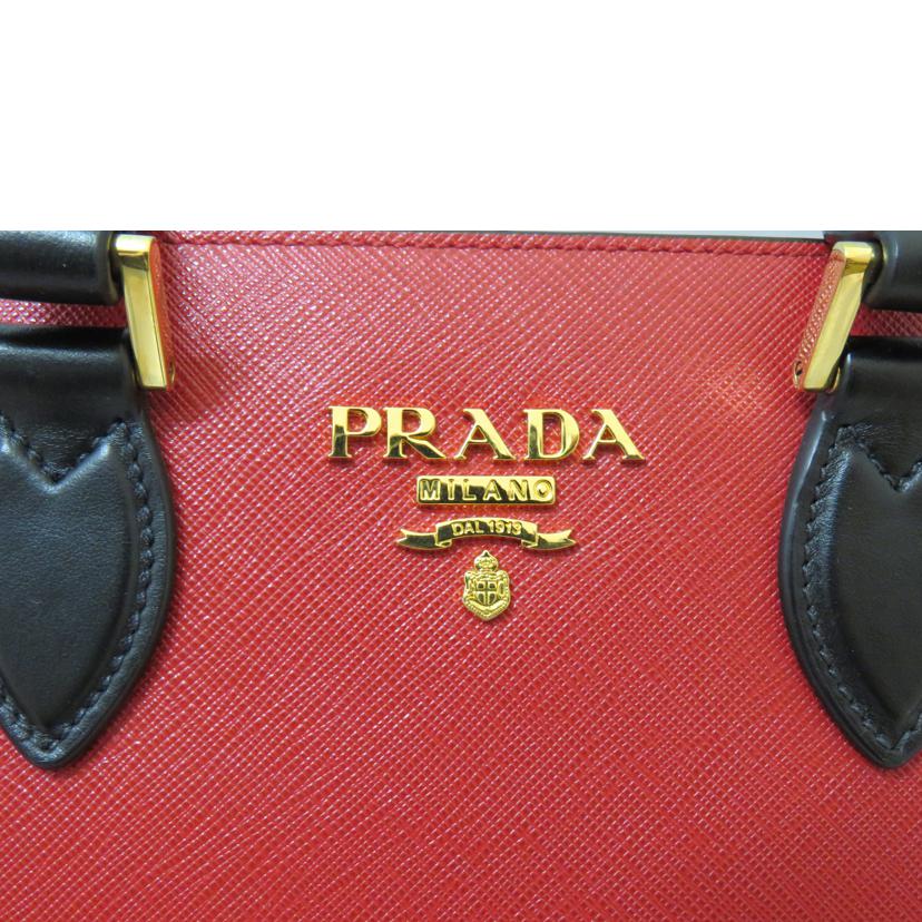 PRADA/サフィアーノソフト2wayレザーハンド/ネロ×フォッコ/1BA113//203/Aランク/90