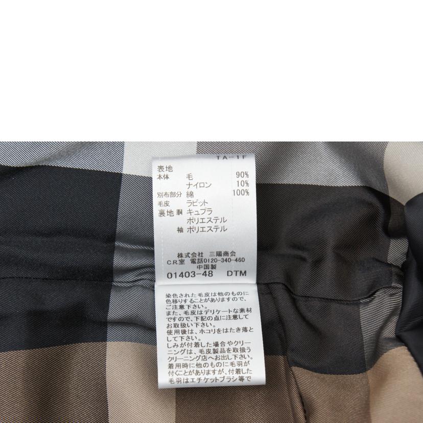 BLUELABEL CRESTBRIDGE ブルーレーベルクレストブリッジ/ウールコートファー付き//Aランク/75