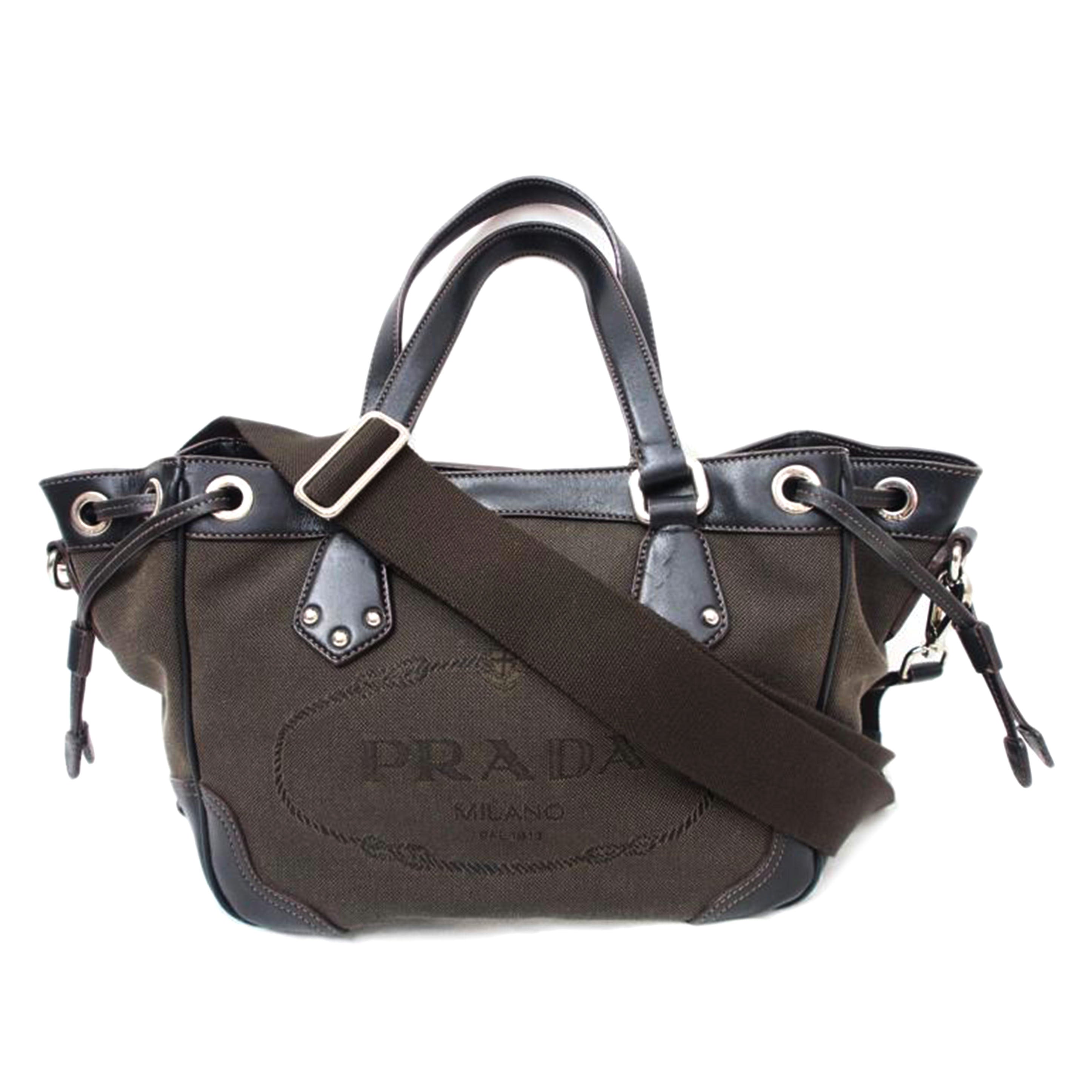 PRADA プラダ/ロゴジャガード2wayショッピングトート/BN1182//7/Bランク/78