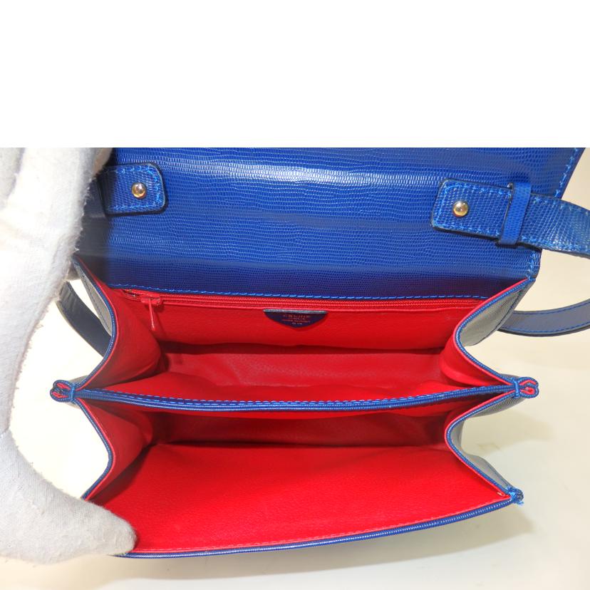 CELINE セリーヌ/レザー台形2wayバッグ/青/ヴィンテージ//M14/Bランク/84