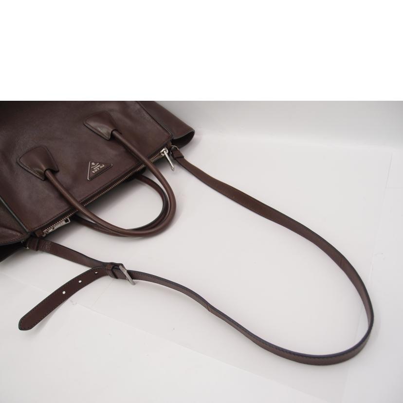 PRADA プラダ ハンド 斜め掛け 茶 通勤 通学 A4対応 レディース/レザー2wayトート/ブラウン/BN2619//165 58 N/ABランク/69