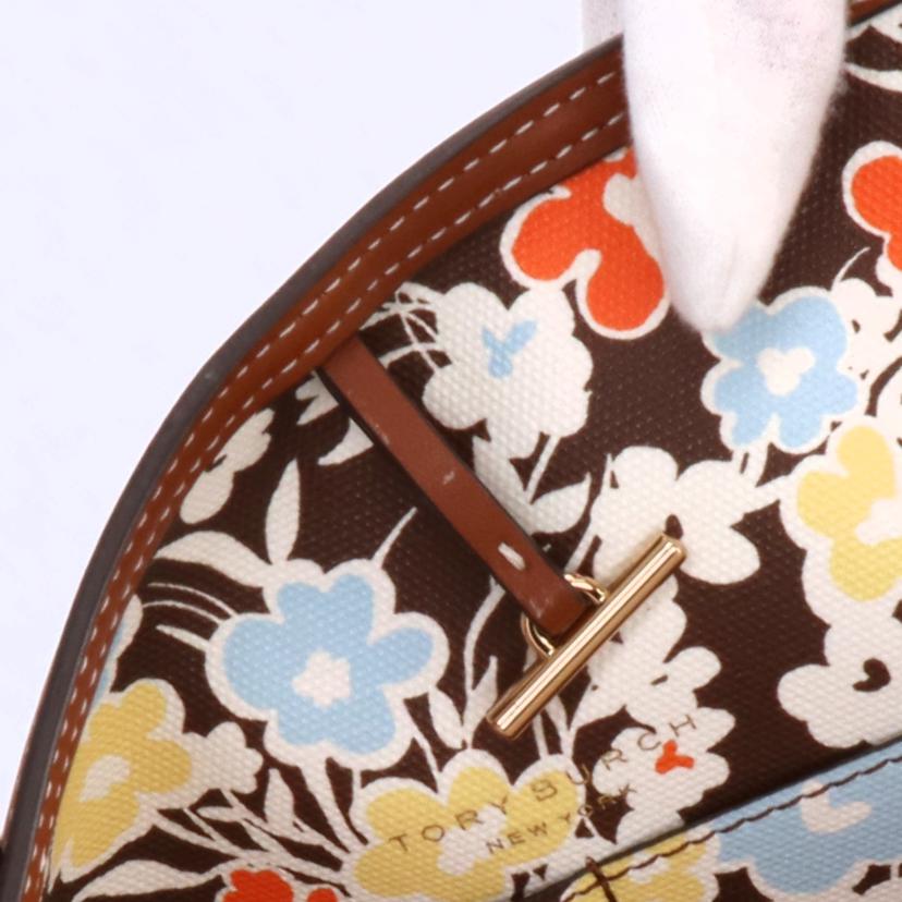 TORY BURCH トリーバーチ/トートバッグ 花柄 茶系 /10010539//Bランク/75