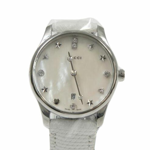 GUCCI グッチ/G-タイムレス/ダイヤ・ホワイトパール/レディース/クォーツ/YA126597//17330886/Sランク/75