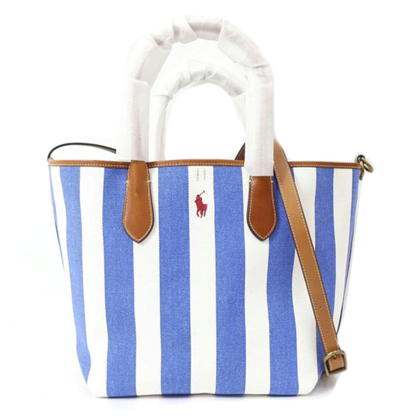 POLO RALPH LAUREN ラルフローレン/ストライプド キャンバス ミディアム Bellport トートバッグ 2WAY/WAPBAG0G620318//SAランク/65