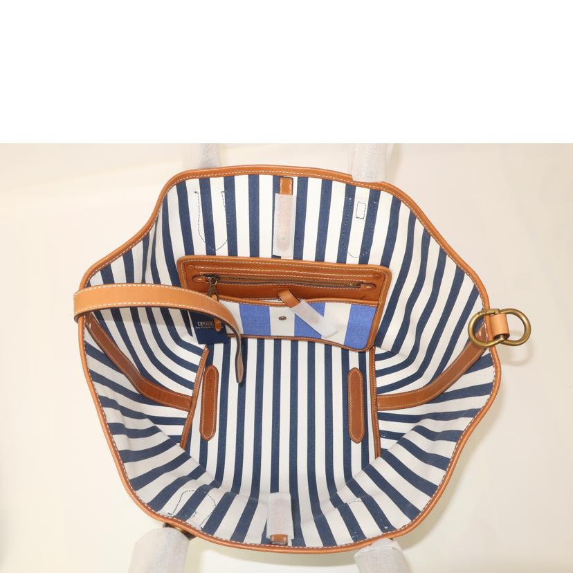 POLO RALPH LAUREN ラルフローレン/ストライプド キャンバス ミディアム Bellport トートバッグ 2WAY/WAPBAG0G620318//SAランク/65