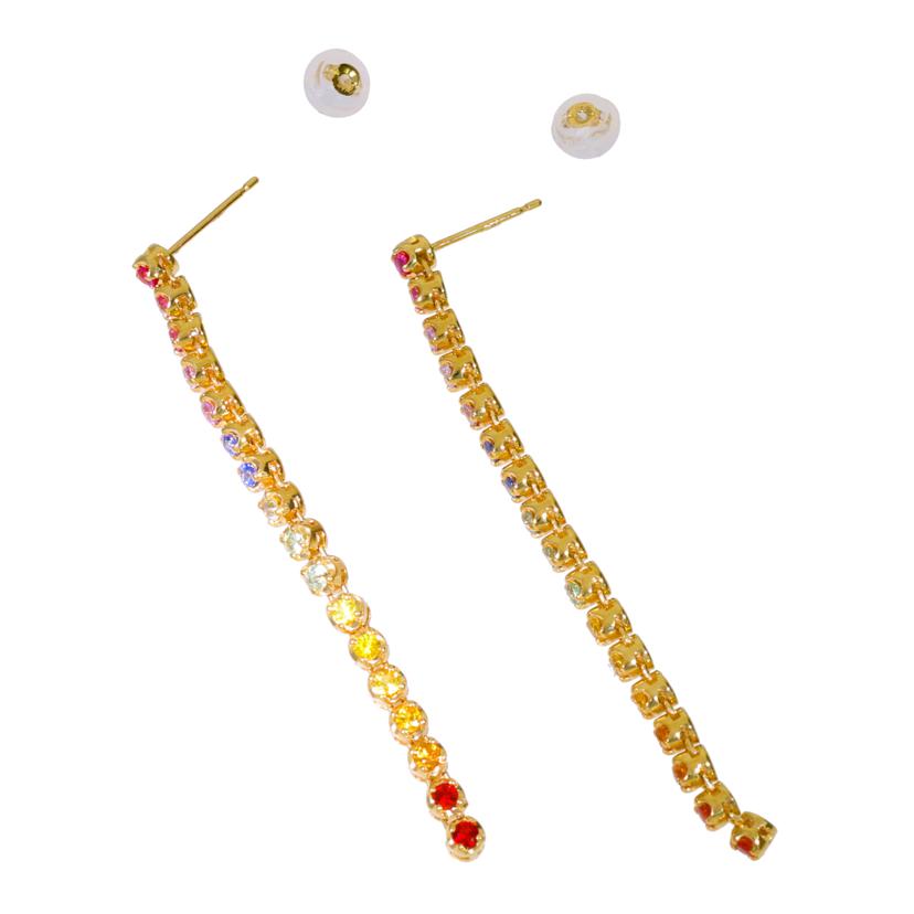 ピアス サファイヤ 色石 イエローゴールド レディース /K18マルチサファイアピアス HBK-0002//SAランク/75