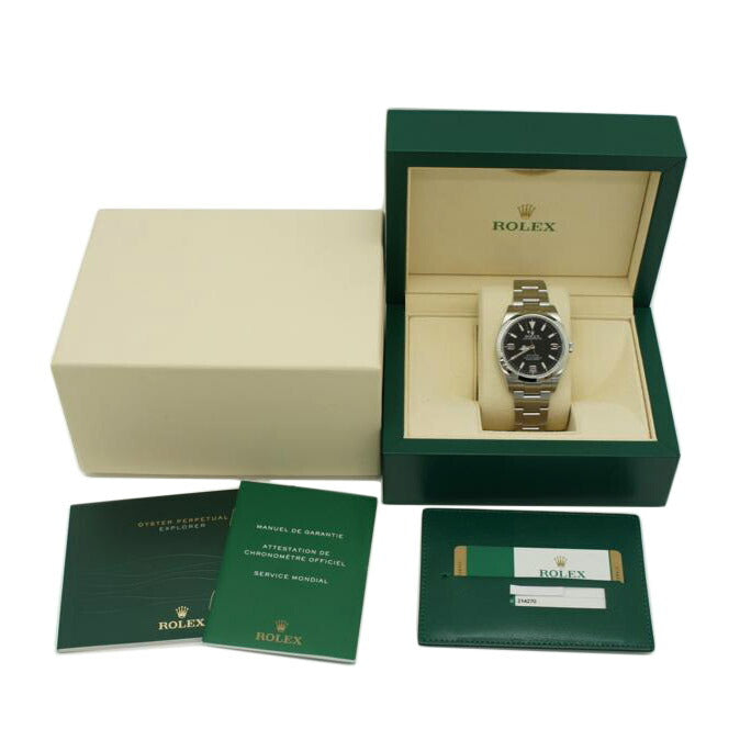 ROLEX ロレックス 腕時計 ランダムシリアル 前期型 ブラックダイアル ステンレス メンズ 自動巻き/エクスプローラー1・ブラックアウト/ランダム番/214270//2TU*****/SAランク/75