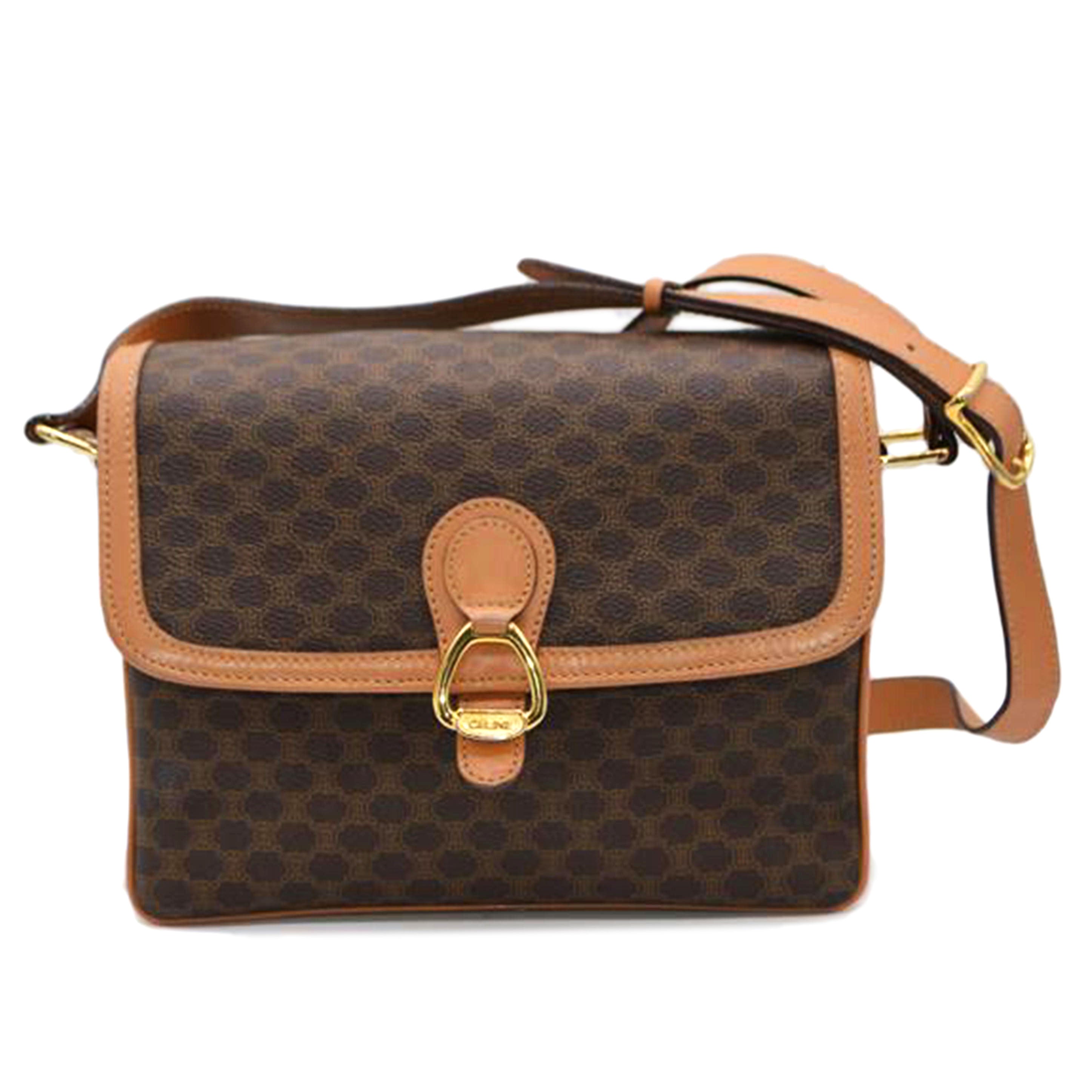 CELINE セリーヌ/マカダムラインヴィンテージレザーショルダー//M11/ABランク/89