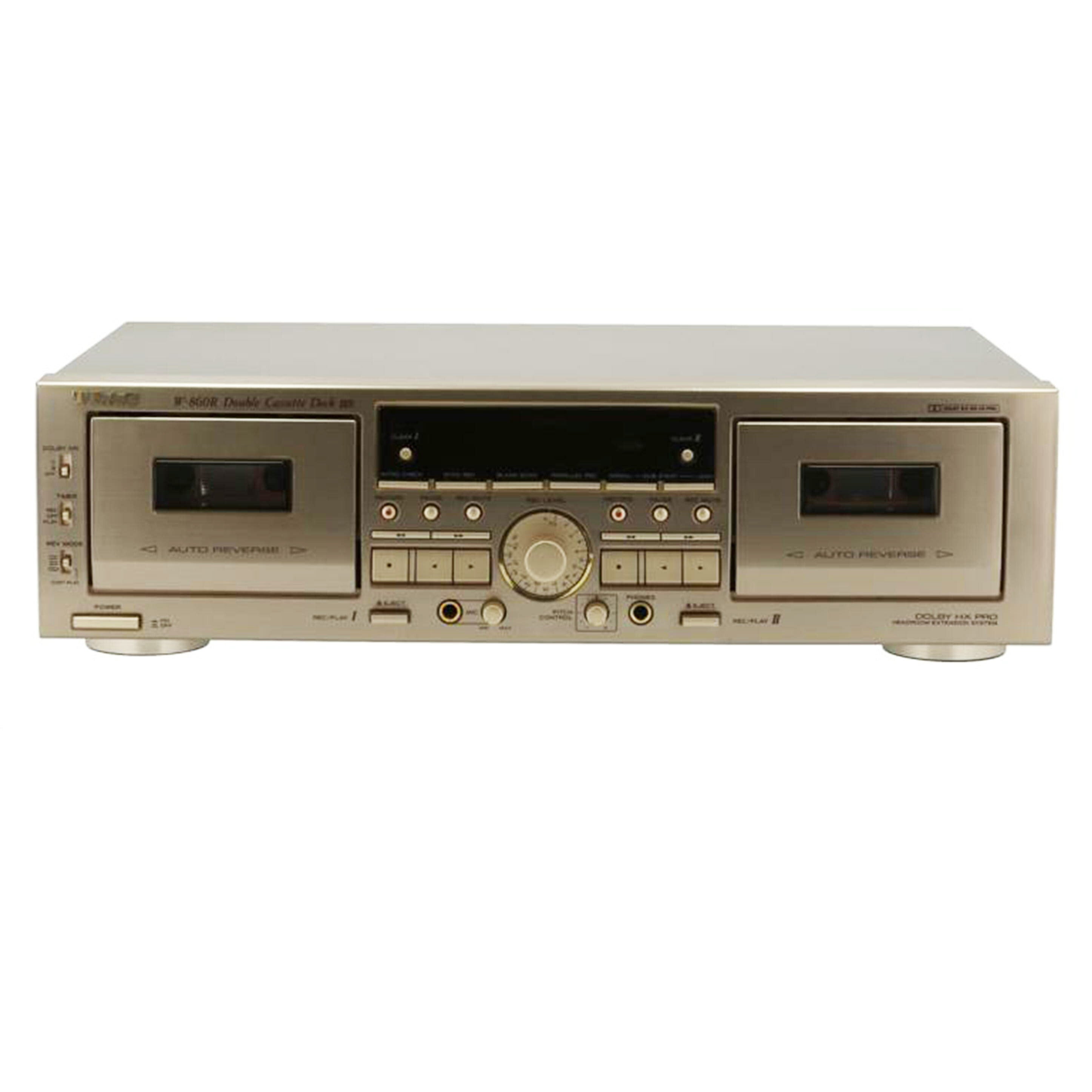 動作OK！！】ダブルカセットデッキ TEAC W-860R ゴールド-