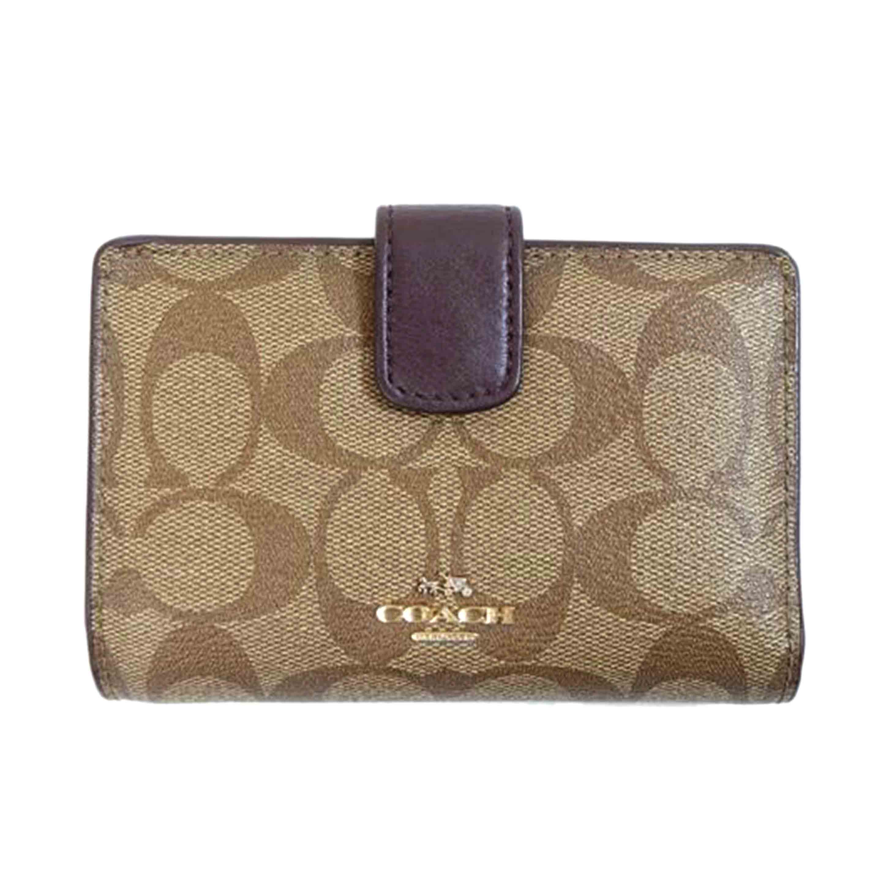 COACH コーチ/PVCシグネチャーミディアムコーナージップウォレット/F54023//F17**/Bランク/71