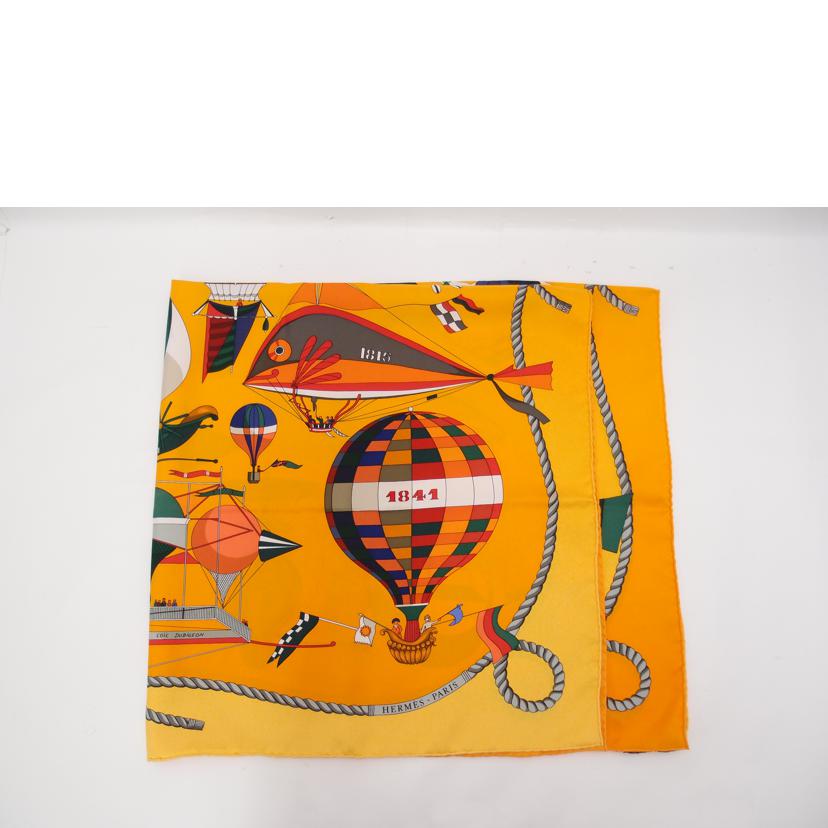 HERMES エルメス スカーフ 大判 黄色 レディース/カレ90/LOIC DUBIGEON/気球/オレンジ//Aランク/69