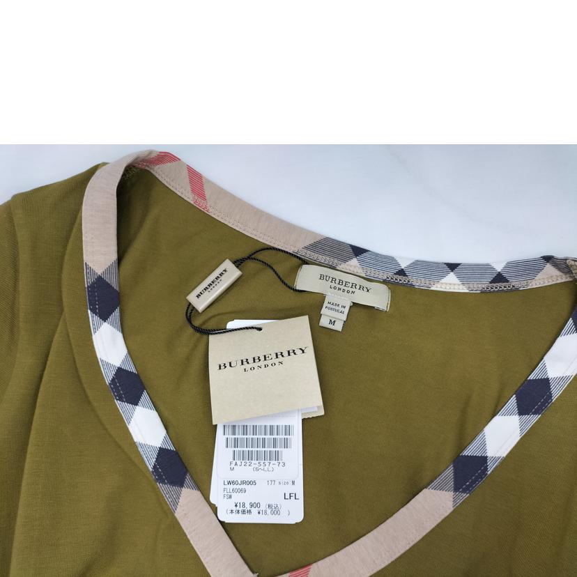 BURBERRY LONDON バーバリージャパン株式会社/ノバチェック Tシャツ Vネック カーキ/FAJ22-557-73//Aランク/52