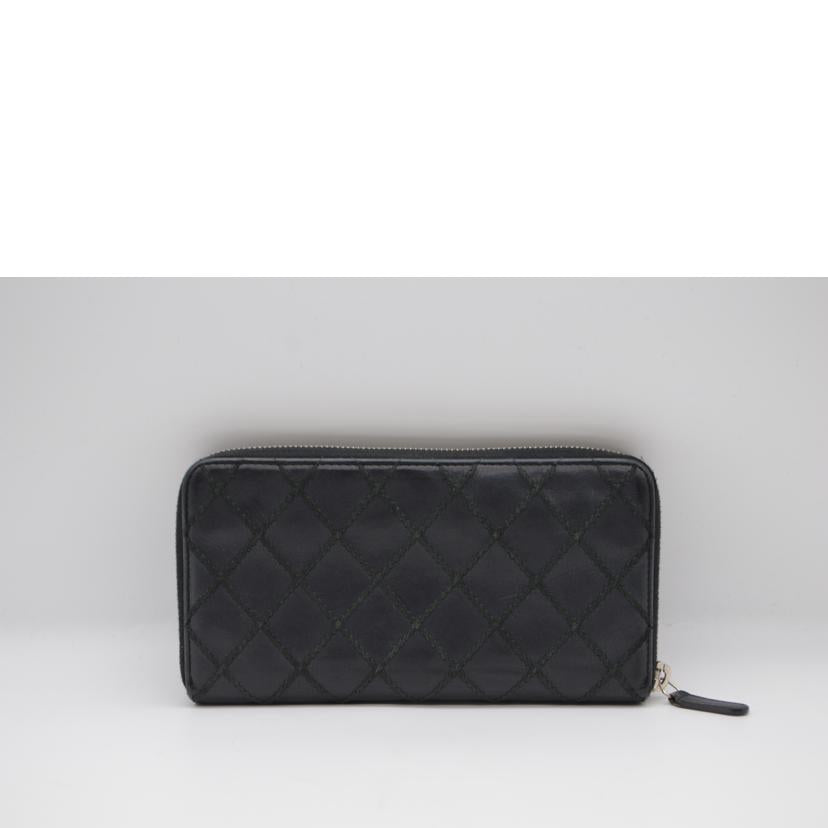 CHANEL シャネル/ワイルドステッチラウンドファスナー長財布/ノワール//19067850/Bランク/89