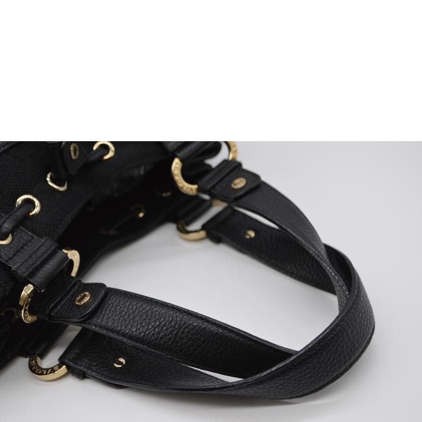 BVLGARI ブルガリ/ロゴマニアレッタレレザーハンドM/ノワール/25178//ABELEL/Aランク/89