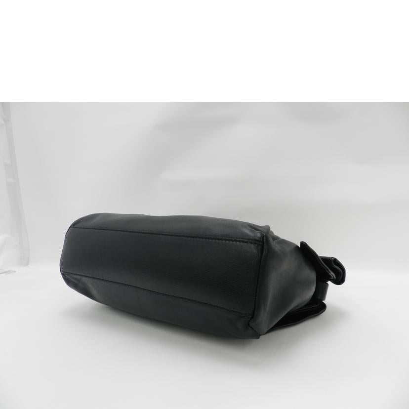 Ferragamo フェラガモ 黒 肩掛け レディース/サイドリボンレザーワンショルダー/ブラック/AB-21 C516//Aランク/69