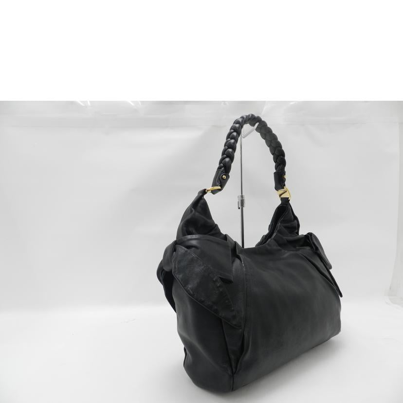 Ferragamo フェラガモ 黒 肩掛け レディース/サイドリボンレザーワンショルダー/ブラック/AB-21 C516//Aランク/69