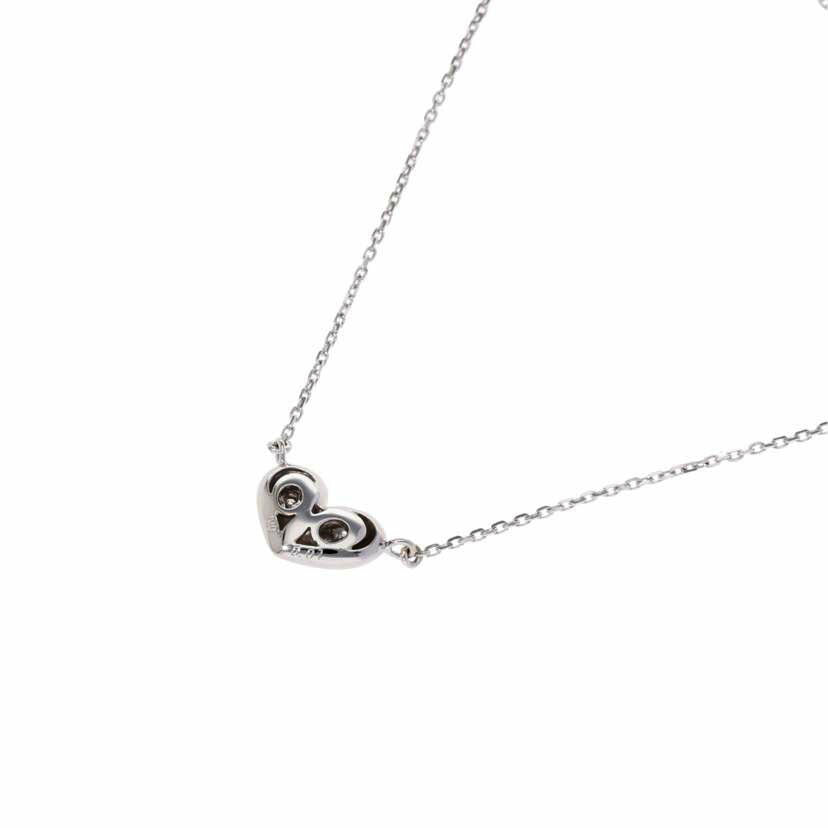 K10WG/K10WGダイヤハートネックレス0.01/1.9//0.01/Aランク/75