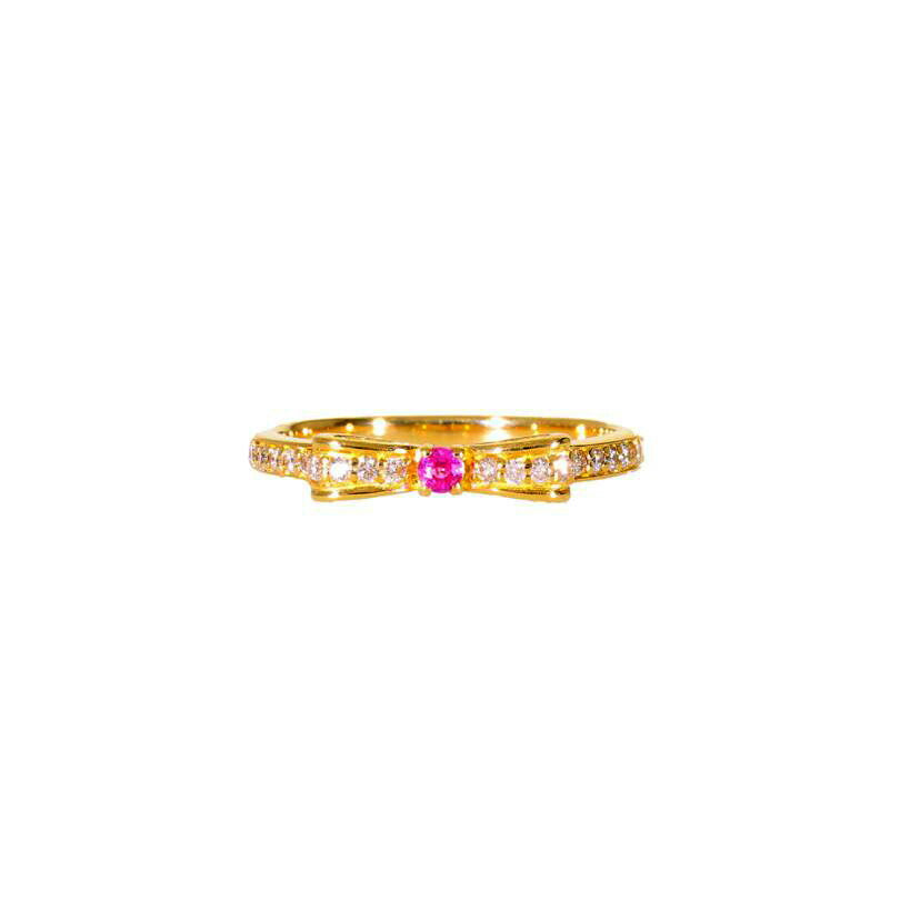 / K18サファイアダイヤリング0.06/D0.17ct//Aランク/75