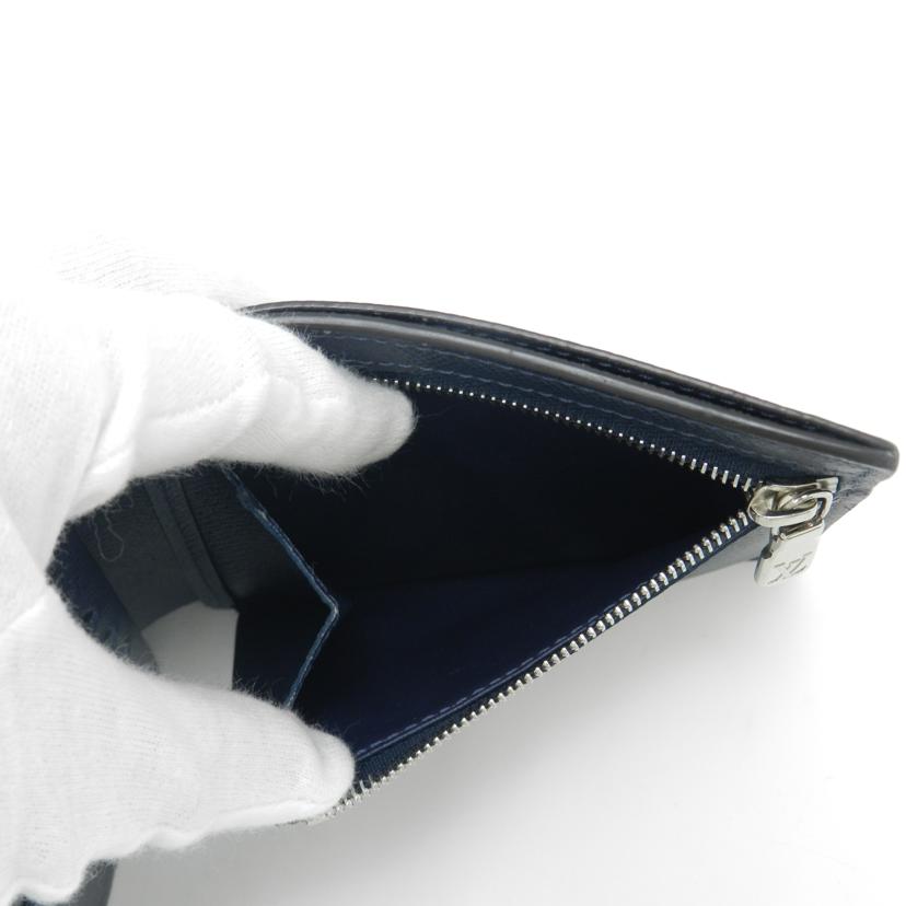 LOUIS VUITTON ルイヴィトン レザー 二つ折り財布 紺 メンズ/ポルトフォイユ・アメリゴ/タイガ/ブルーマリーヌ/M62046//RA5119/Aランク/69