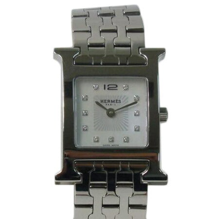 HERMES エルメス/Hウォッチ/11Pダイヤ/クォーツ/HH1.210//3311034/Aランク/84