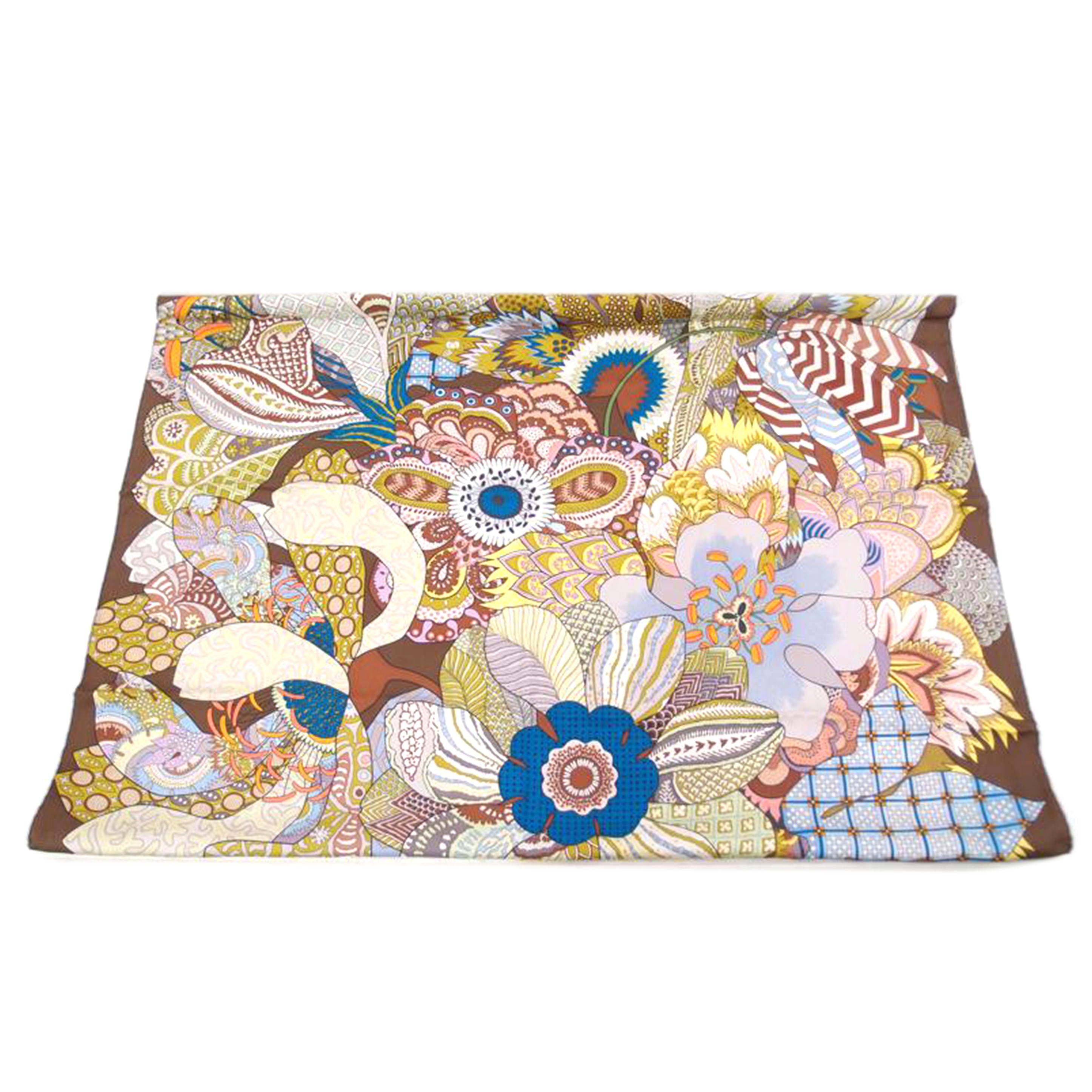 HERMES エルメス スカーフ ブラウン 茶 大判 レディース /カレ90/a.honoreフラワー/新タグ//Aランク/69