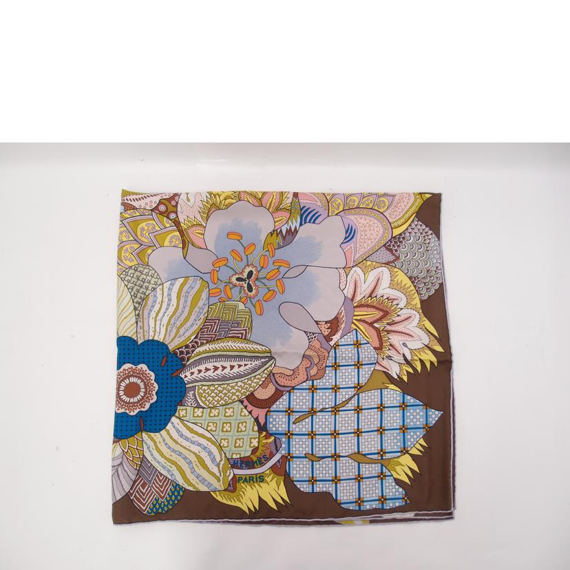 HERMES エルメス スカーフ ブラウン 茶 大判 レディース /カレ90/a.honoreフラワー/新タグ//Aランク/69