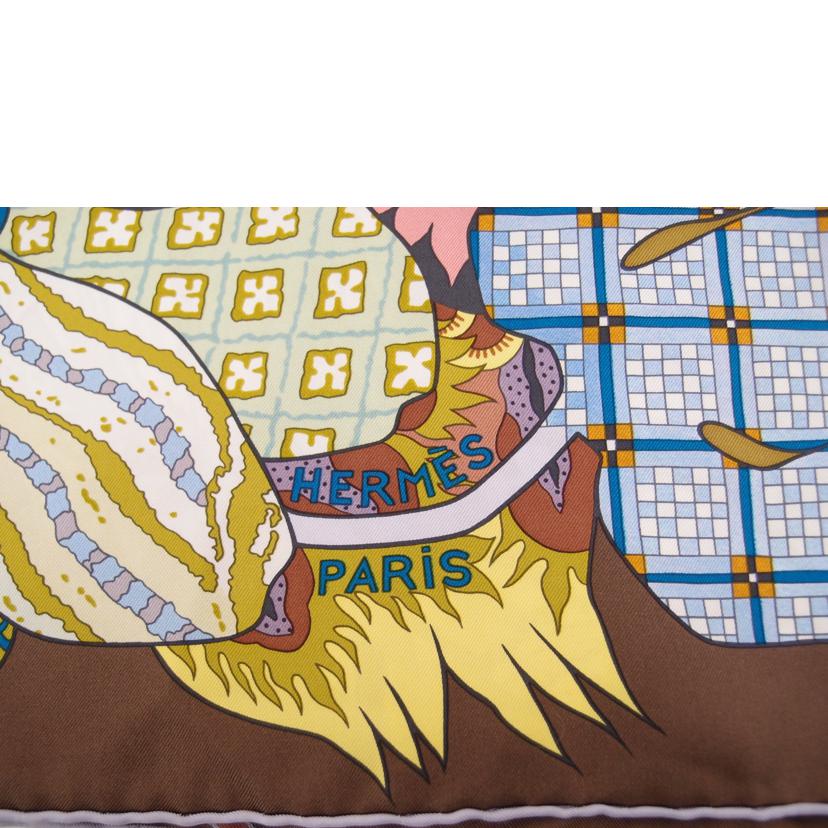 HERMES エルメス スカーフ ブラウン 茶 大判 レディース /カレ90/a.honoreフラワー/新タグ//Aランク/69