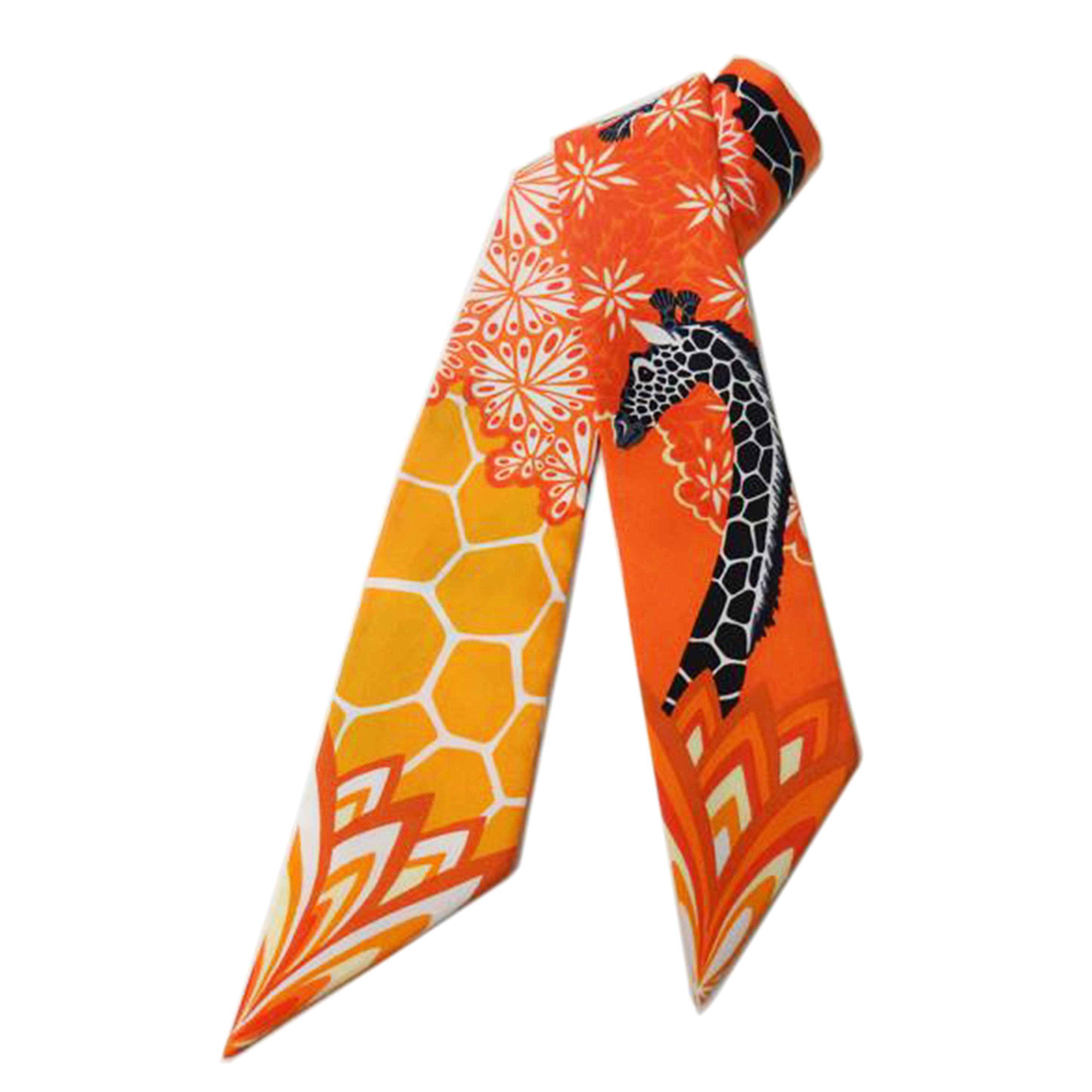 HERMES エルメス/ツイリー/THE THREE GRACES/キリン/オレンジ//Aランク/84