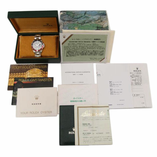 ROLEX ロレックス 腕時計 コーク 1998年頃製造 自動巻き ステンレス/GMTマスターⅡ/赤黒ベゼル/A番/16710//A588521(1998)/Aランク/69