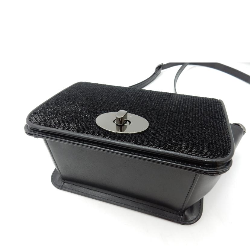 GINZA KANEMATSU 銀座かねまつ/スパンコール/スモールショルダーバッグ/レザー/ブラック//Aランク/02