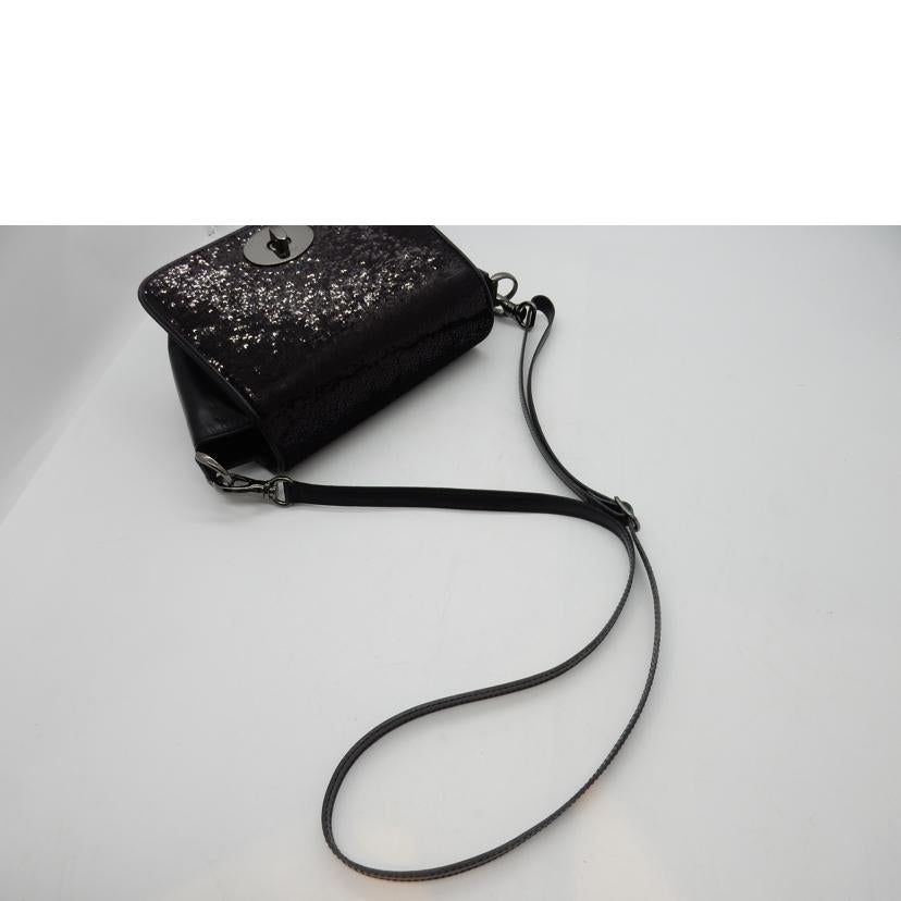 GINZA KANEMATSU 銀座かねまつ/スパンコール/スモールショルダーバッグ/レザー/ブラック//Aランク/02
